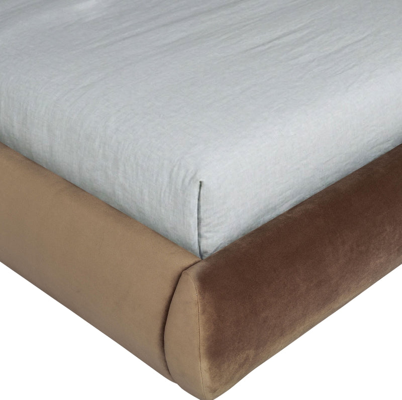 Tempo Velvet Upholstered King Bed in Brown - TempoBrown-K