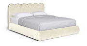 Tempo Velvet Upholstered King Bed in Cream - TempoCream-K