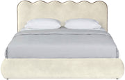 Tempo Velvet Upholstered King Bed in Cream - TempoCream-K