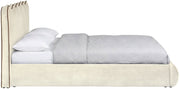 Tempo Velvet Upholstered King Bed in Cream - TempoCream-K