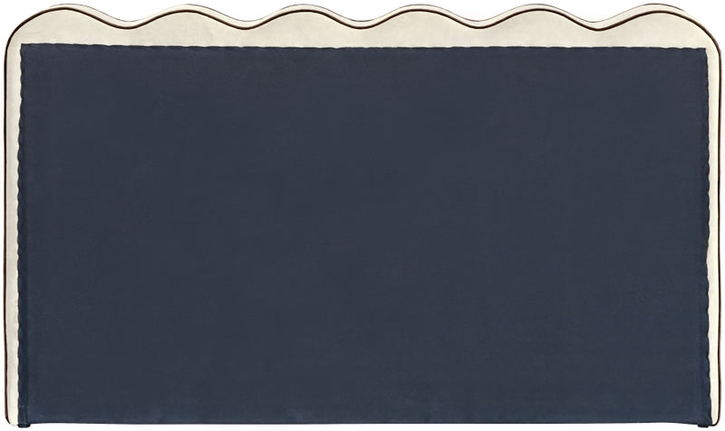 Tempo Velvet Upholstered King Bed in Cream - TempoCream-K