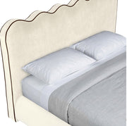 Tempo Velvet Upholstered King Bed in Cream - TempoCream-K
