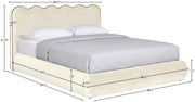 Tempo Velvet Upholstered King Bed in Cream - TempoCream-K
