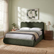 Tempo Velvet Upholstered King Bed in Green - TempoGreen-K