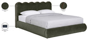Tempo Velvet Upholstered King Bed in Green - TempoGreen-K