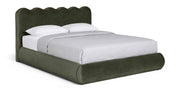 Tempo Velvet Upholstered King Bed in Green - TempoGreen-K