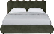 Tempo Velvet Upholstered King Bed in Green - TempoGreen-K