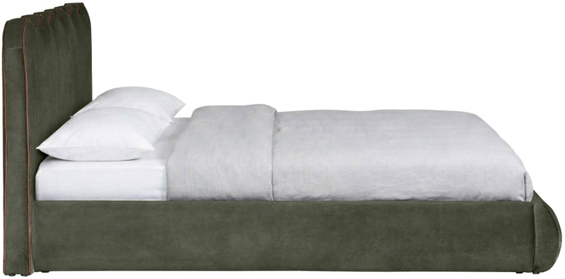 Tempo Velvet Upholstered King Bed in Green - TempoGreen-K