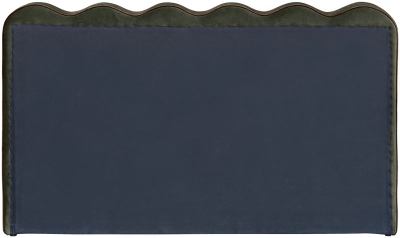 Tempo Velvet Upholstered King Bed in Green - TempoGreen-K