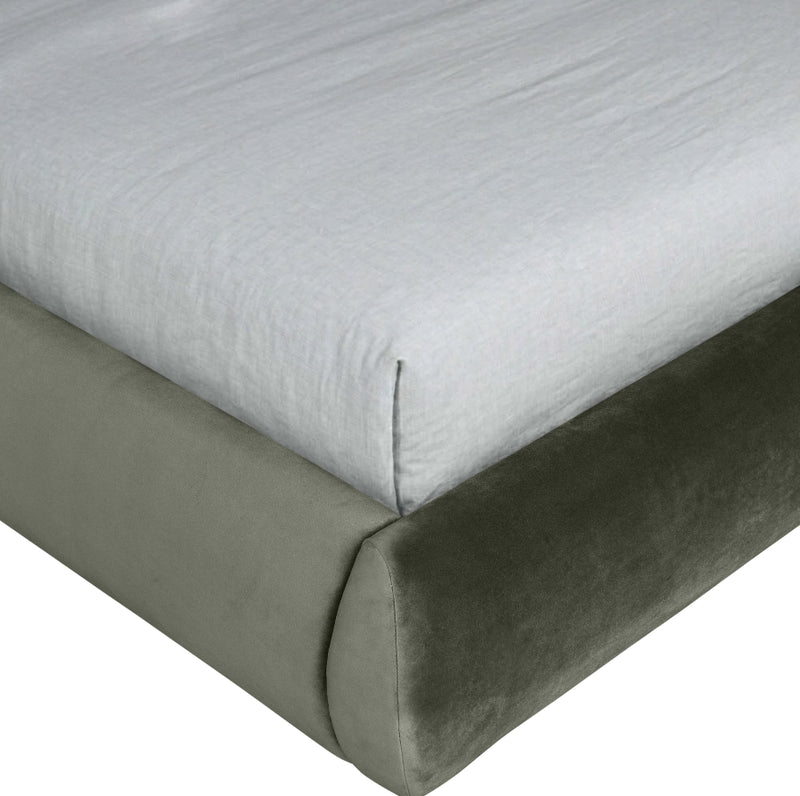 Tempo Velvet Upholstered King Bed in Green - TempoGreen-K