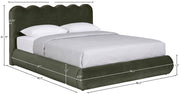 Tempo Velvet Upholstered King Bed in Green - TempoGreen-K