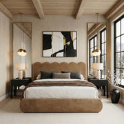 Tempo Velvet Upholstered King Bed in Saddle - TempoSaddle-K