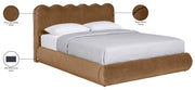 Tempo Velvet Upholstered King Bed in Saddle - TempoSaddle-K