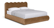 Tempo Velvet Upholstered King Bed in Saddle - TempoSaddle-K
