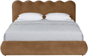 Tempo Velvet Upholstered King Bed in Saddle - TempoSaddle-K
