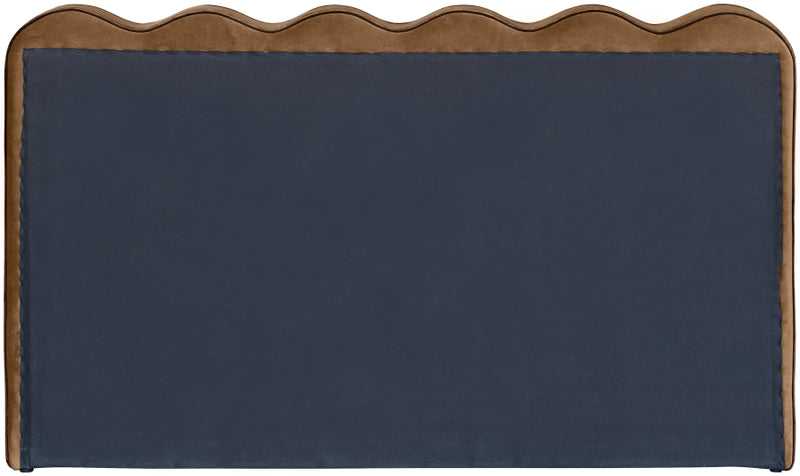 Tempo Velvet Upholstered King Bed in Saddle - TempoSaddle-K