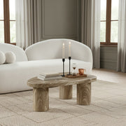 Teramo Concrete Indoor/Outdoor Coffee Table in Beige - 99090Beige-CT15