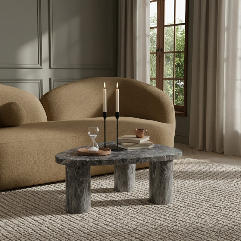 Teramo Concrete Indoor/Outdoor Coffee Table in Brown - 99090Brown-CT13