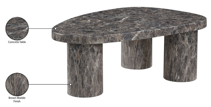 Teramo Concrete Indoor/Outdoor Coffee Table in Brown - 99090Brown-CT13