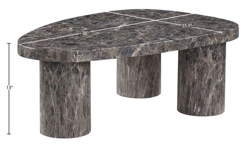 Teramo Concrete Indoor/Outdoor Coffee Table in Brown - 99090Brown-CT13
