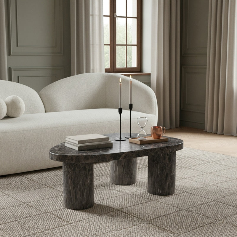 Teramo Concrete Indoor/Outdoor Coffee Table in Brown - 99090Brown-CT15
