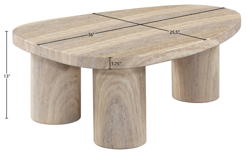 Teramo Concrete Indoor/Outdoor Coffee Table in Travertine - 99090Travertine-CT13