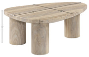 Teramo Concrete Indoor/Outdoor Coffee Table in Travertine - 99090Travertine-CT15