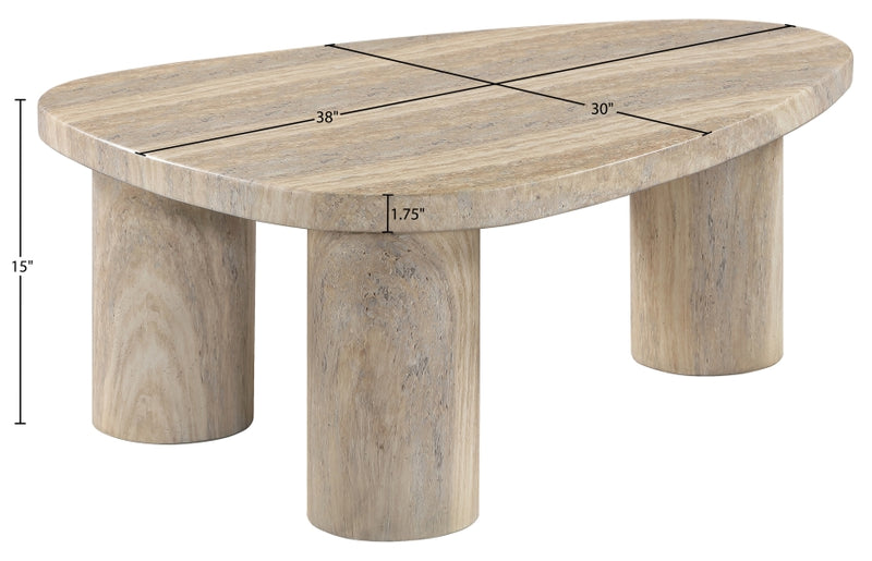 Teramo Concrete Indoor/Outdoor Coffee Table in Travertine - 99090Travertine-CT15