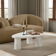 Teramo Concrete Indoor/Outdoor Coffee Table in White - 99090White-CT13