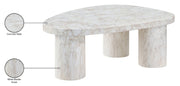 Teramo Concrete Indoor/Outdoor Coffee Table in White - 99090White-CT13