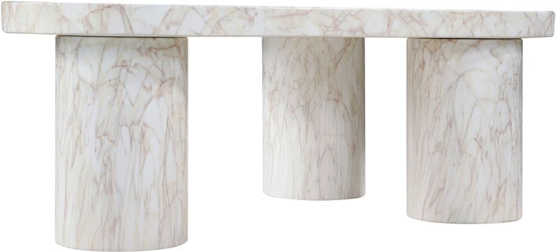 Teramo Concrete Indoor/Outdoor Coffee Table in White - 99090White-CT13