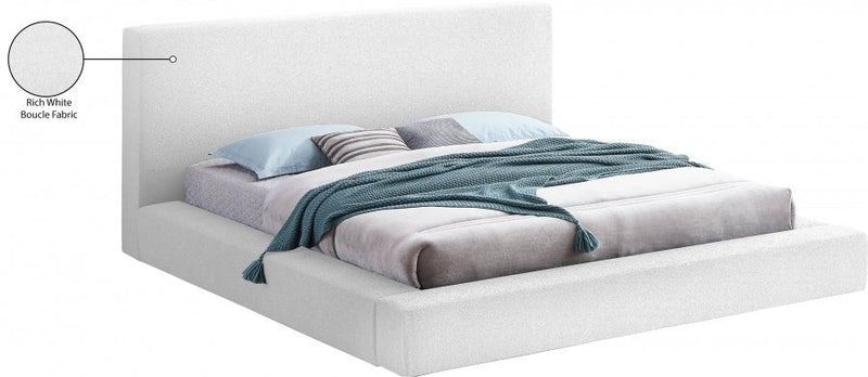 Terra Boucle Fabric Full Bed White - TerraWhite-F