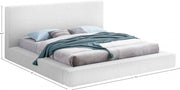 Terra Boucle Fabric Full Bed White - TerraWhite-F