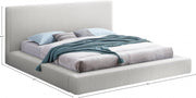 Terra Boucle Fabric King Bed Cream - Gate FurnitureKing Bed