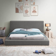 Terra Boucle Fabric King Bed Grey - Gate FurnitureKing Bed