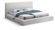 Terra Boucle Fabric Queen Bed Cream - Gate FurnitureQueen Bed