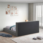 Terra Boucle Fabric Queen Bed Grey - Gate FurnitureQueen Bed