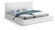 Terra Boucle Fabric Queen Bed White - Gate FurnitureQueen Bed