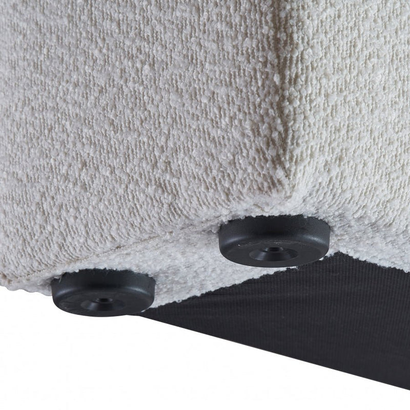 Terra Boucle Fabric Twin Bed Cream - Gate FurnitureTwin Bed