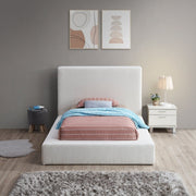 Terra Boucle Fabric Twin Bed Cream - Gate FurnitureTwin Bed
