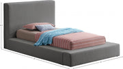 Terra Boucle Fabric Twin Bed Grey - Gate FurnitureTwin Bed