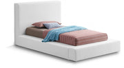 Terra Boucle Fabric Twin Bed White - Gate FurnitureTwin Bed