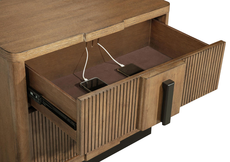 Terrace 2-drawer Nightstand Bedside Table Ash Brown - 224902