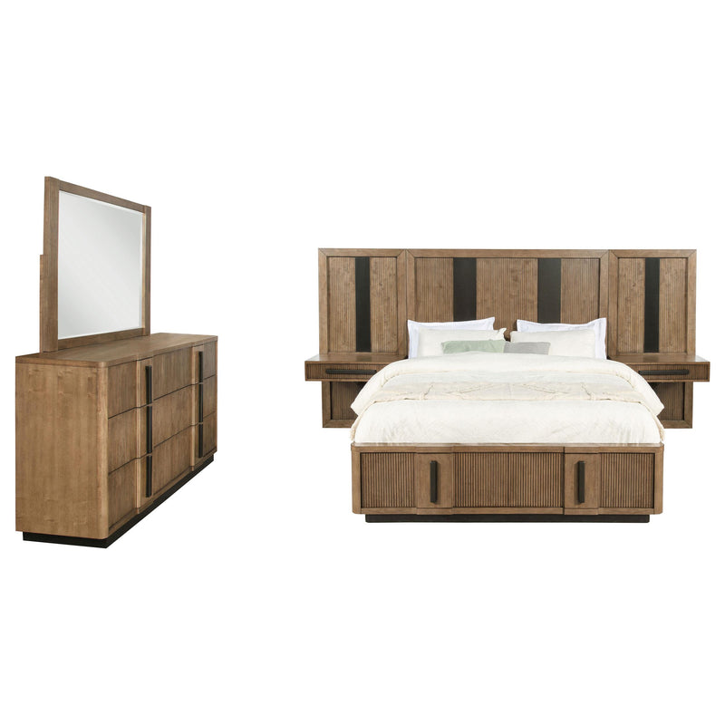 Terrace 5-piece Eastern King Panel Bedroom Set Ash Brown - 224900KE-S5P