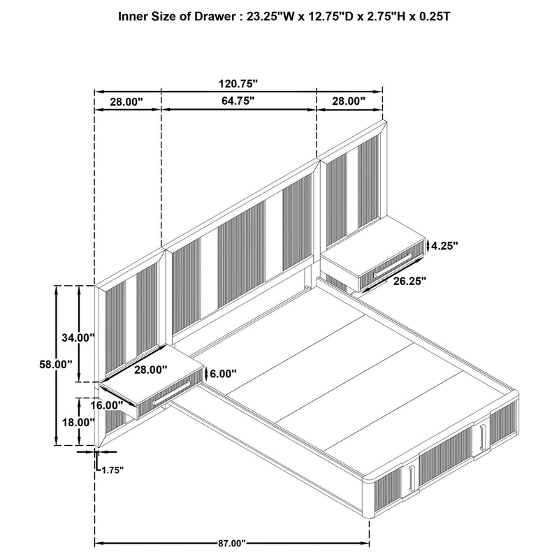 Terrace 5-piece Queen Panel Bedroom Set Ash Brown - 224900Q-S5P