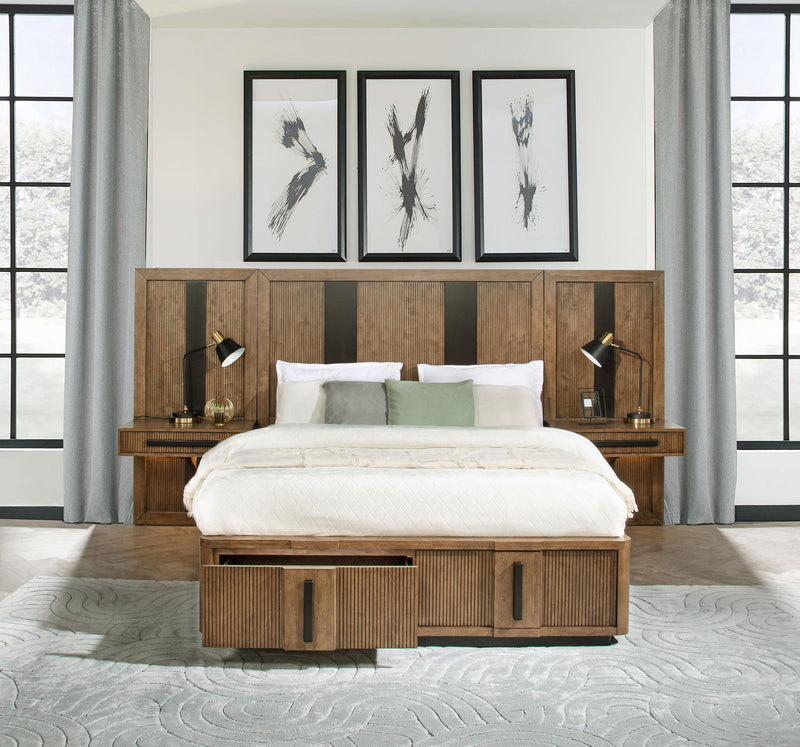 Terrace Queen Wall Panel Storage Bed Ash Brown - 224900Q-S3P