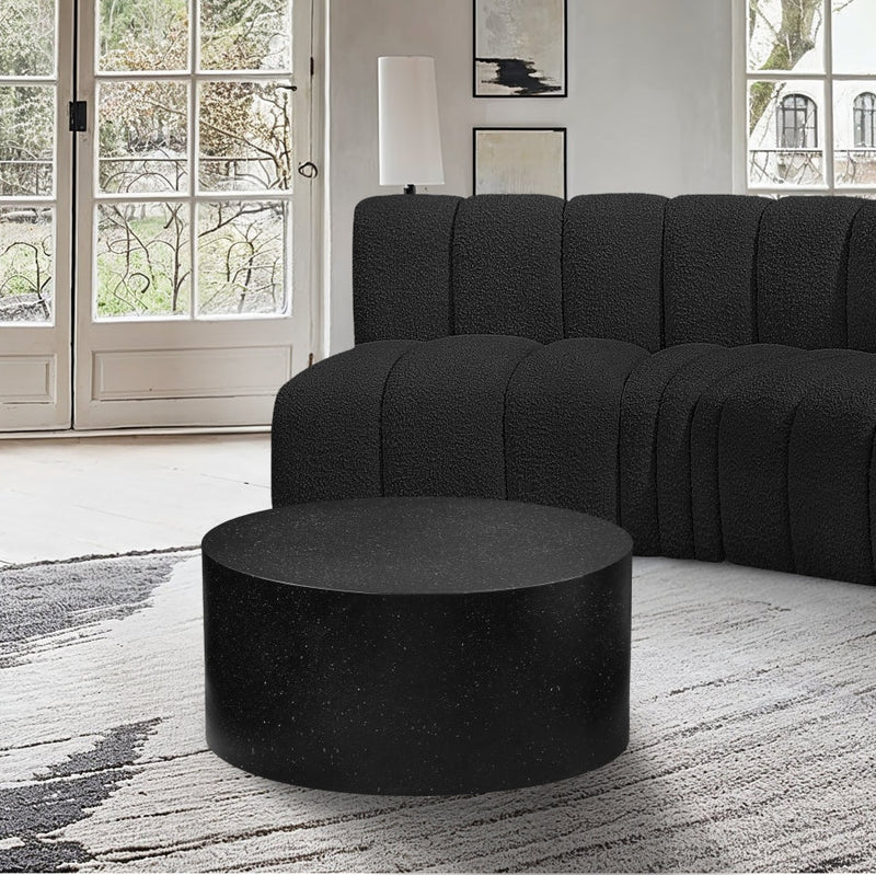 Terrazzo Terrazzo Pattern Iron Coffee Table in Black - 237Black-C