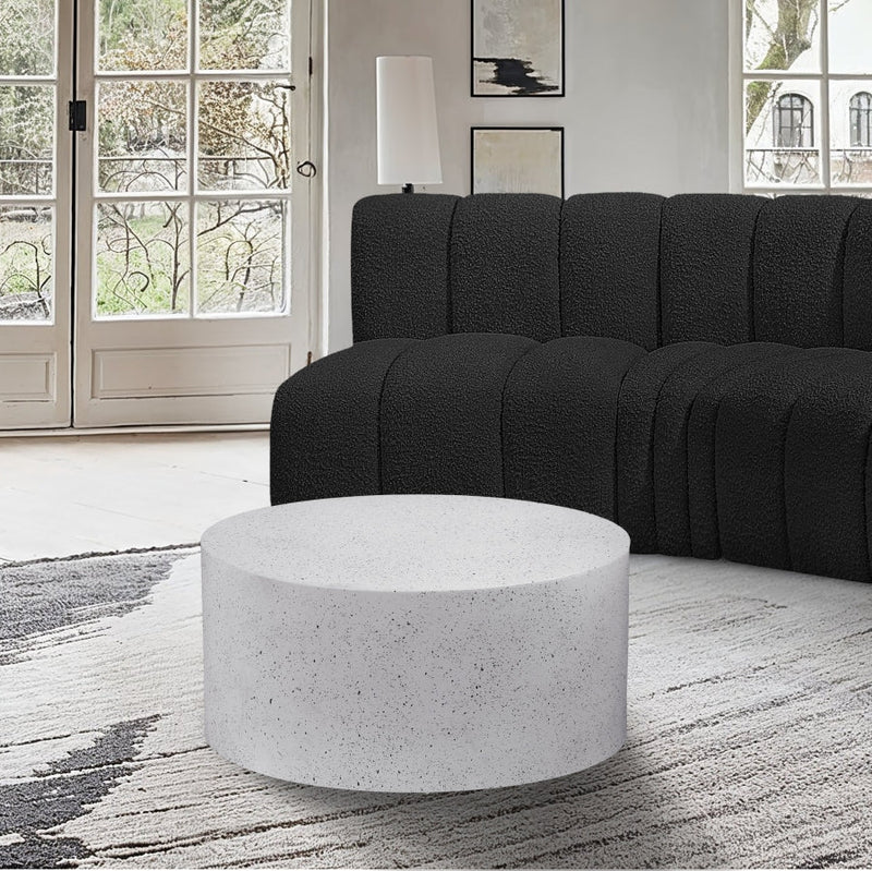 Terrazzo Terrazzo Pattern Iron Coffee Table in White - 237White-C