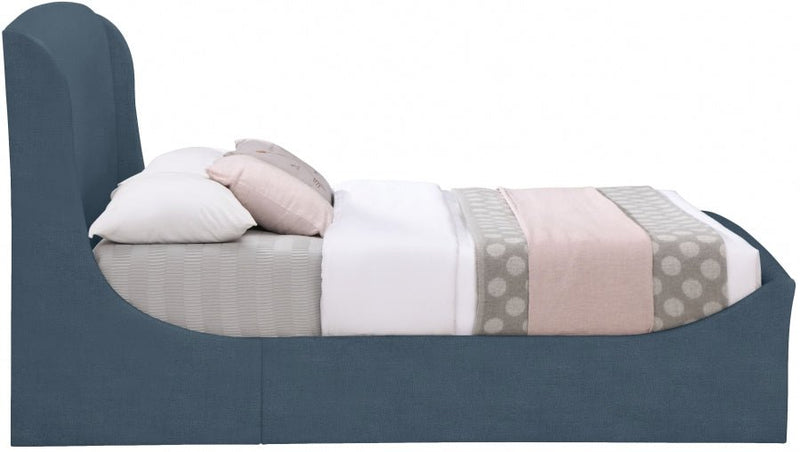 Tess Velvet King Bed (3 Boxes) Blue - Gate FurnitureKing Bed