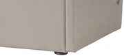 Tess Velvet Queen Bed (3 Boxes) Beige - Gate FurnitureQueen Bed